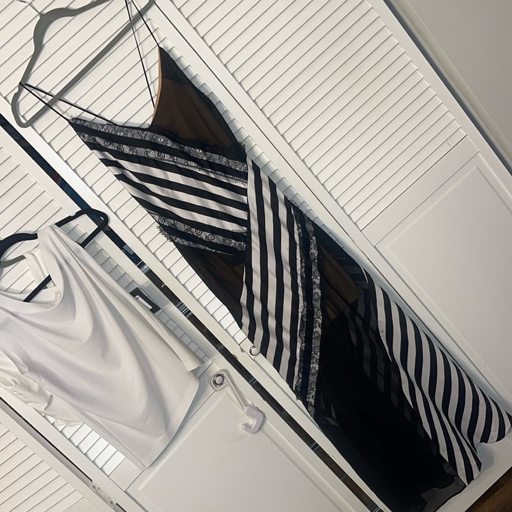 Revolve Harlyn Black White Sheer Lace Maxi Dress XL